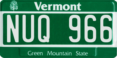 VT license plate NUQ966