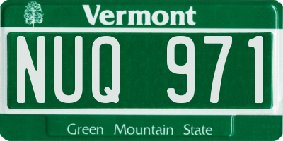 VT license plate NUQ971