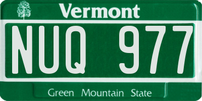 VT license plate NUQ977