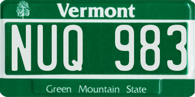 VT license plate NUQ983
