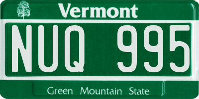 VT license plate NUQ995