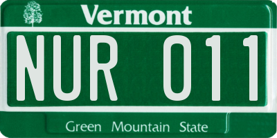 VT license plate NUR011