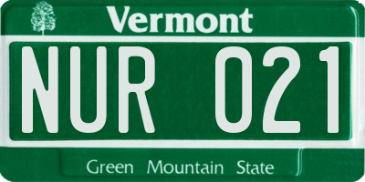 VT license plate NUR021