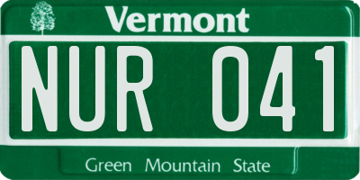 VT license plate NUR041
