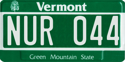 VT license plate NUR044