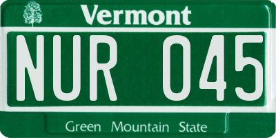 VT license plate NUR045