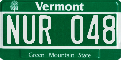 VT license plate NUR048