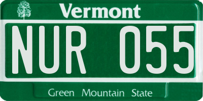 VT license plate NUR055