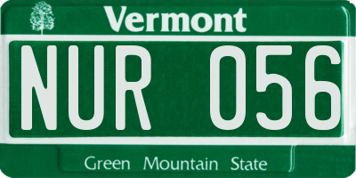 VT license plate NUR056