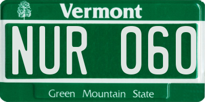 VT license plate NUR060
