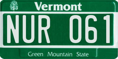 VT license plate NUR061