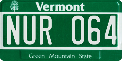 VT license plate NUR064