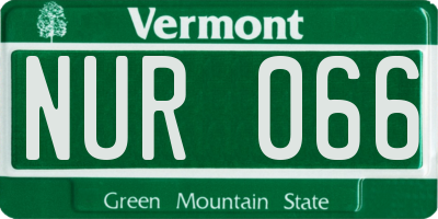 VT license plate NUR066