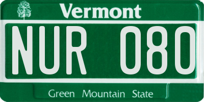 VT license plate NUR080