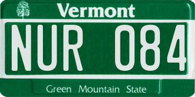 VT license plate NUR084