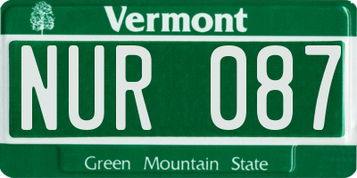 VT license plate NUR087