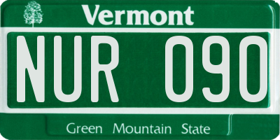VT license plate NUR090