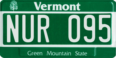 VT license plate NUR095