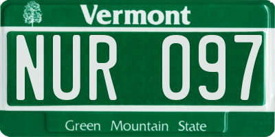 VT license plate NUR097