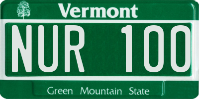 VT license plate NUR100