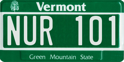 VT license plate NUR101