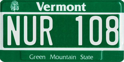 VT license plate NUR108