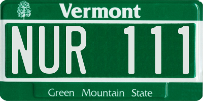VT license plate NUR111