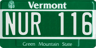 VT license plate NUR116