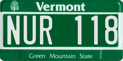 VT license plate NUR118