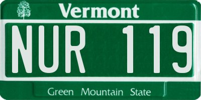 VT license plate NUR119