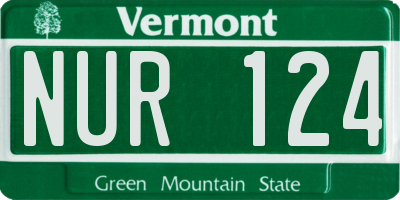 VT license plate NUR124