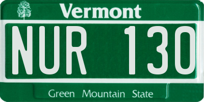 VT license plate NUR130
