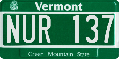 VT license plate NUR137