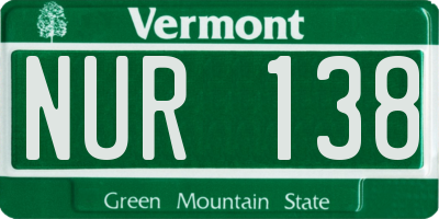 VT license plate NUR138