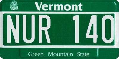 VT license plate NUR140