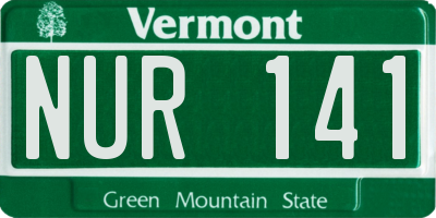VT license plate NUR141