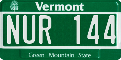 VT license plate NUR144