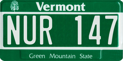VT license plate NUR147