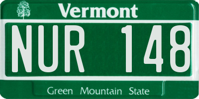 VT license plate NUR148
