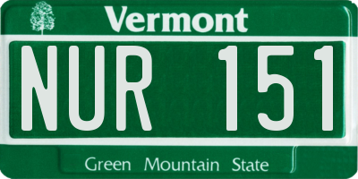 VT license plate NUR151