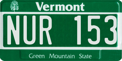 VT license plate NUR153