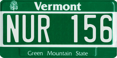 VT license plate NUR156