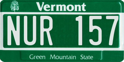 VT license plate NUR157