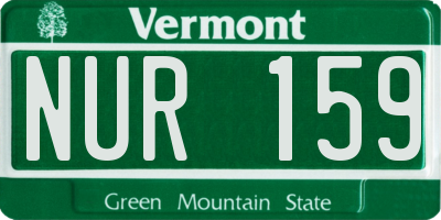 VT license plate NUR159
