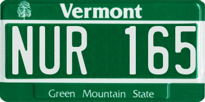 VT license plate NUR165