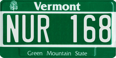 VT license plate NUR168