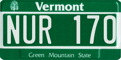 VT license plate NUR170
