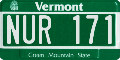 VT license plate NUR171