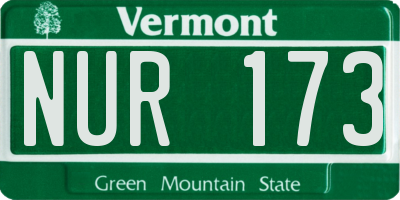 VT license plate NUR173