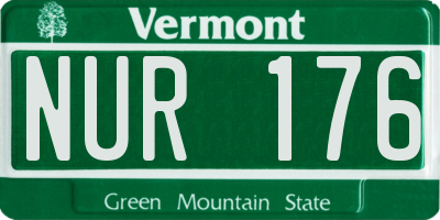 VT license plate NUR176
